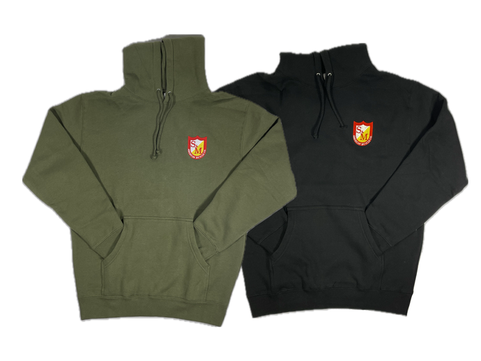S&M EMBROIDERED SHIELD PULLOVER HOODIE