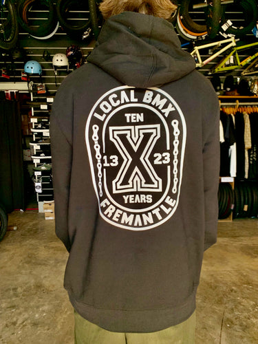 LOCAL TEN YEAR HOODIE - BLACK/WHITE