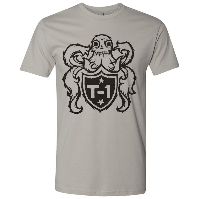 T1 CREST TEE - STONE GRAY