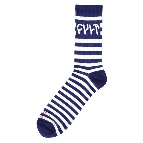 CULT STRIPE LOGO WHITE SOCKS
