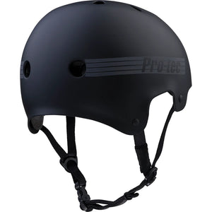 PROTEC OLD SCHOOL HELMET - MATT BLACK REFLECTIVE