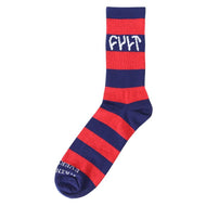 CULT STRIPE LOGO RED SOCKS