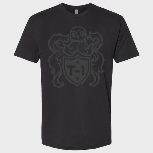 T1 CREST TEE  - BLACK